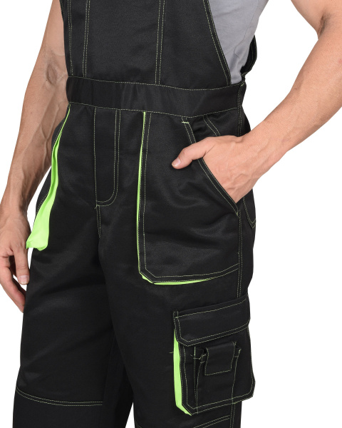 Полукомбинезон "CROWN" черный с неоновым