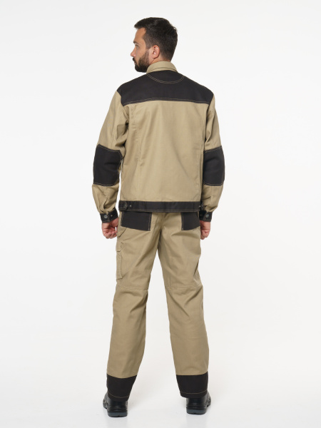 Куртка "Вест-Ворк" короткая, бежевая с черным (ЧЗ)