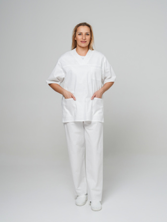 Костюм рабочий универсальный №105 (куртка, брюки) отбеленный, ткань Бязь