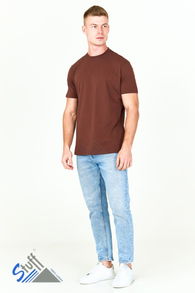 Футболки МУЖСКИЕ трикотажные (состав: 100% х/б); плотность 160 гр/м² (Шоколад)