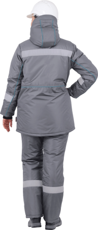 Костюм ГАЛАКТИКА зимний, серый-бирюза, женский (Куртка+брюки) Кос 487 (ЧЗ)