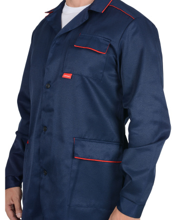 Халат "ТЕХНИК" мужской тёмно-синий с красным