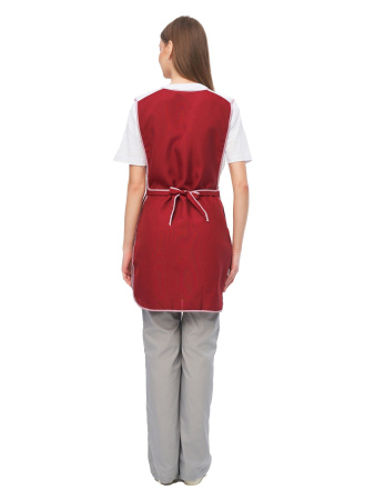 Фартук-сарафан "Цветок" бордовый с белым