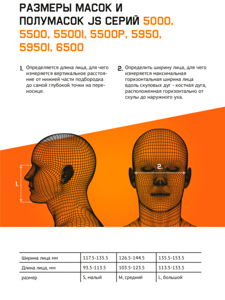 6950 Полнолицевая маска с защитным покрытием (байонет) Jeta Safety