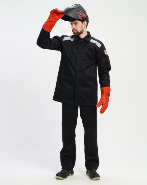 Костюм сварщика с усилением Арсенал-СОП 3 кл.защиты (тк.Хлопок-ОП,490) брюки, черный