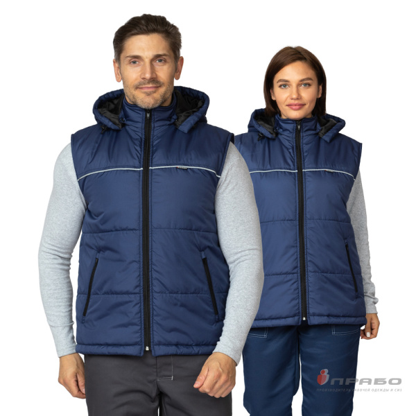 Жилет универсальный утеплённый "Кама" тёмно-синий ПРАБО (ЧЗ)