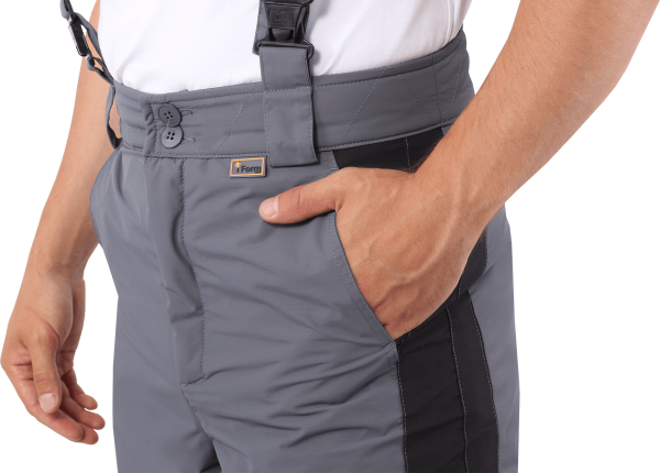 Брюки ХАЙ-ТЕК зимние, серый-черный Брю 307 Наутика, пл. 125 г/м² ФСС (ЧЗ)