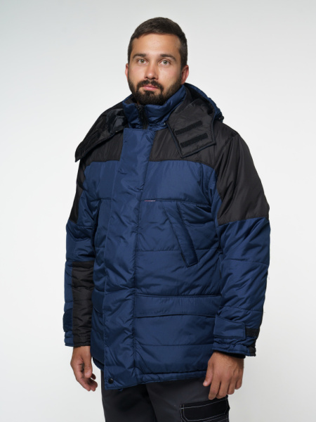 Куртка "ЕВРОПА" дл.,синяя с чёрным (ЧЗ)