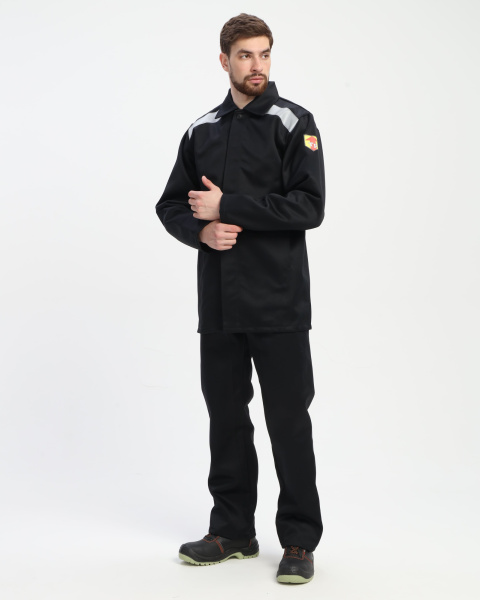 Костюм сварщика с усилением Арсенал-СОП 3 кл.защиты (тк.Хлопок-ОП,490) брюки, черный