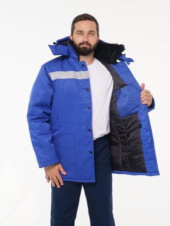 Куртка мужская зимняя Кур710 ткань смесовая, цвет васильковый СОП