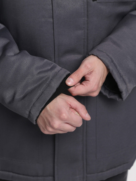 Куртка зимняя Бригада NEW (тк.Смесовая,210), т.серый/красный (ЧЗ)