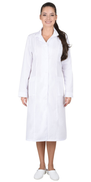 Халат женский с рельефами белый (ЧЗ)