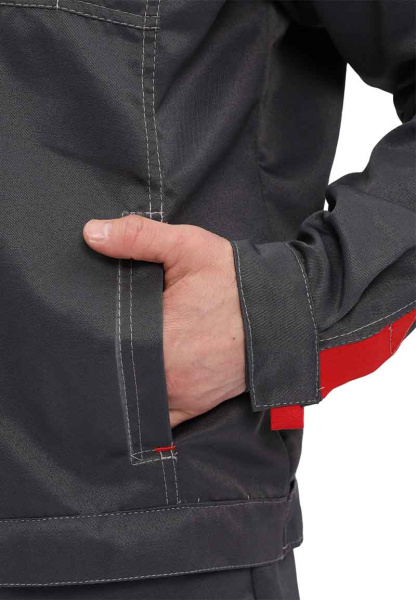 Костюм мужской "Фаворит" летний с п/к серый со светло-серым тк. смесовая КОС105-308