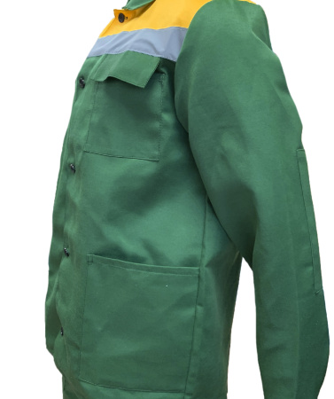 Костюм "Стандарт" с СОП летний: куртка, брюки зелёный с жёлтым (ЭталонЦентр)