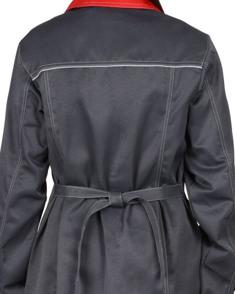 Халат "Флорида" женский серый с красным (ЧЗ)