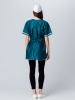 Халат женский на молнии короткий рукав (тк.Нейлон), зеленый