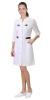 Халат "БРАЙТЛИ" женский белый с синим, тк.Твил стрейч (ЧЗ)