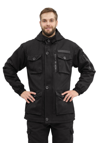 Костюм демисезонный "СУМРАК-ВЕСНА/ОСЕНЬ" куртка/брюки цвет: "Черный", ткань: Твил рип-Стоп (ЧЗ)