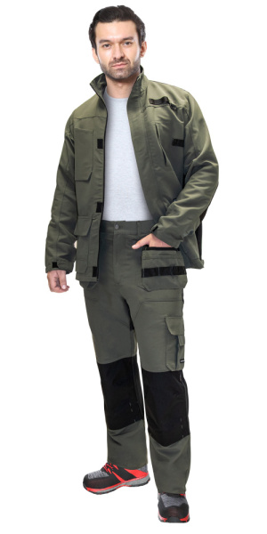 Костюм "ТРИТОН" куртка, брюки хаки с черным тк.Кошачий глаз (ЧЗ)