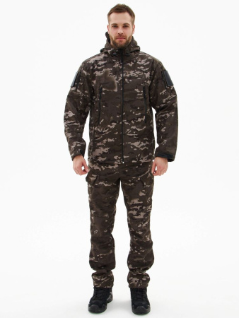 Костюм "ВЕПРЬ" куртка/брюки, цвет: кмф "Серый мультикам", ткань: Полофлис (ЧЗ)