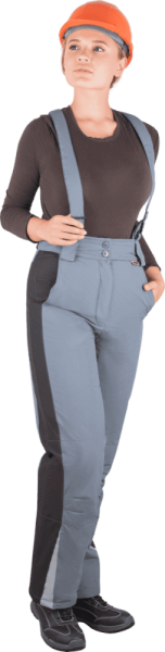 Брюки ХАЙ-ТЕК зимние, серый-черный, женские Брю 623 Наутика, пл. 125 г/м² ФСС (ЧЗ)