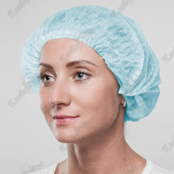 Шапочка одноразовая Шарлотта (1уп - 100 шт.) голубая