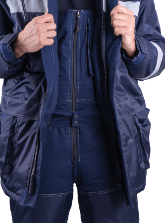 Костюм ПЕТРОЛЕУМ-2 зимний, куртка, полукомбинезон, жилет, т/синий