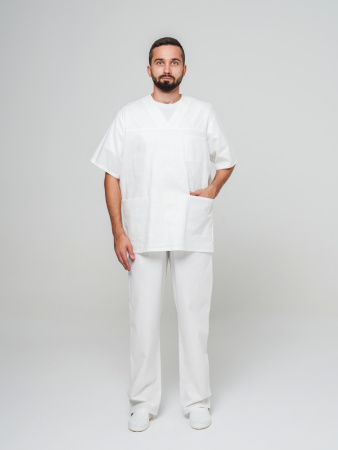 Костюм рабочий универсальный №105 (куртка, брюки) отбеленный, ткань Бязь