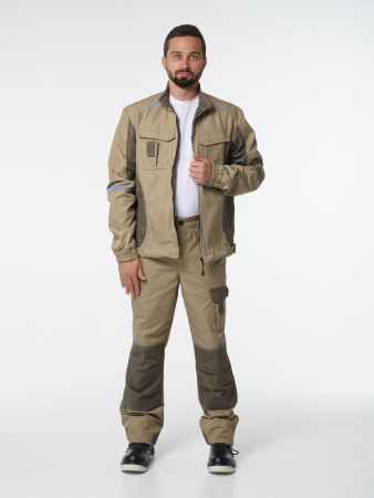 Куртка рабочая мужская №116 цвет бежевый, хаки,  ткань Канвас