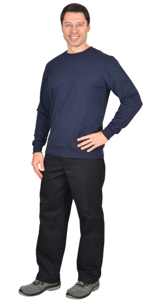 Толстовка-футер дл. рукава т-синяя, рукав с манжетом, пл.240 г/кв.м