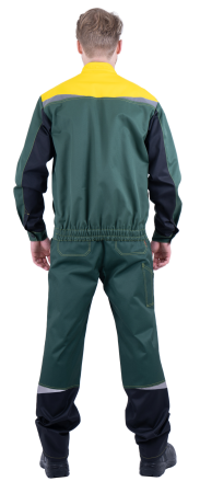 Костюм КМ-10 ЛЮКС летний, зеленый-желтый (Куртка+полукомбинезон) (ЧЗ)