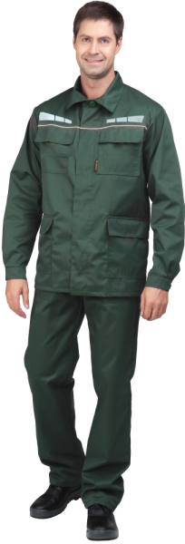 Костюм ОПЕРАТОР летний, зеленый, смесовая (куртка, брюки) 