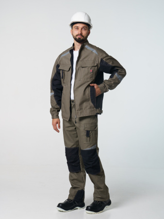 Куртка рабочая мужская №116 хаки, черный, ткань Канвас