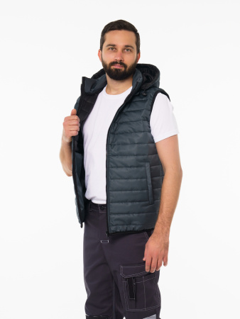 Жилетка мужская зимняя Кур713 цвет серый, ткань п/э