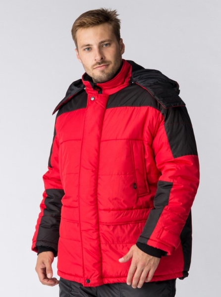 Куртка зимняя Европа CH (тк.Дюспо), красный/черный (ЧЗ)